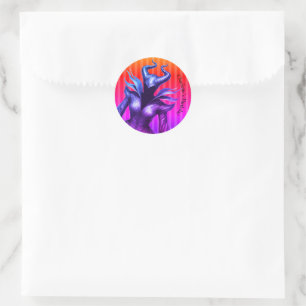 Shadow Ball Dark Fantasy Feestje groene Papieren Ronde Sticker
