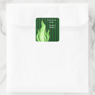Shadow Ball Dark Fantasy Feestje groene Papieren Vierkante Sticker