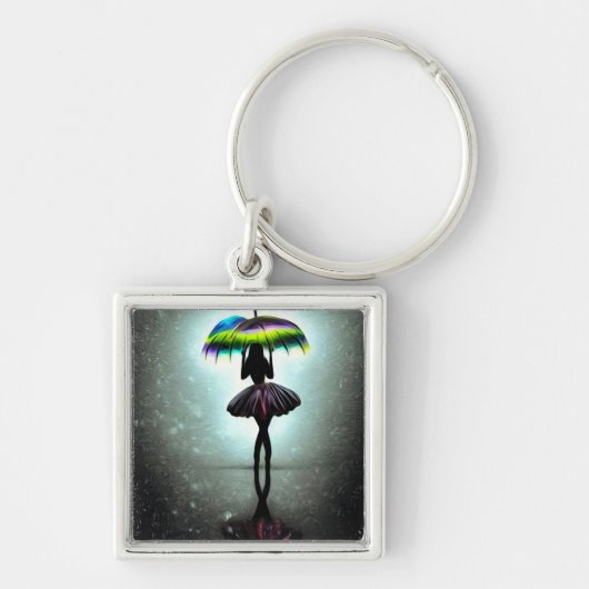 Shadow Ballerina met Umbrella Sleutelhanger (Voorkant)