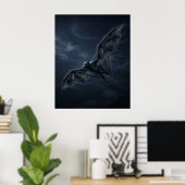 Shadow Bat Moonlit Cavern Poster (Thuiskantoor)