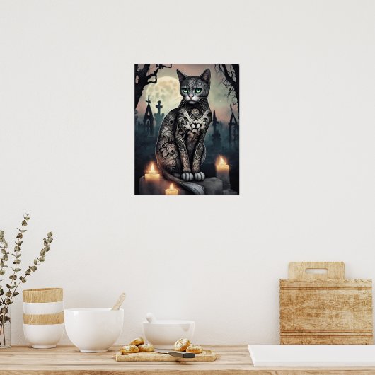 "Shadow" Black, Dag van de Dode Kat Poster (Keuken)