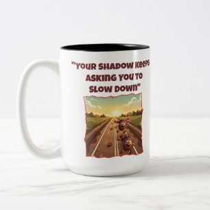 Shadow blijft je vragen om grappige mok te vertrag