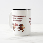 Shadow blijft je vragen om grappige mok te vertrag (Voorkant links)