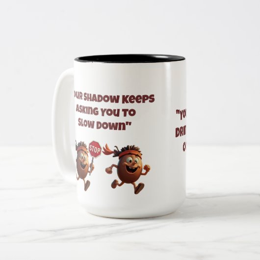 Shadow blijft je vragen om grappige mok te vertrag (Voorkant links)