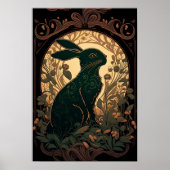 Shadow Bunn - Art Nouveau Black Rabbit/Bunny Poster (Voorkant)