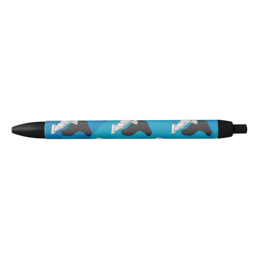 Shadow Camel op Blue Zwarte Inkt Pen (Voorkant)