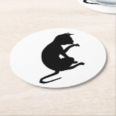 Shadow cat ronde kartonnen onderzetter (Gebogen)