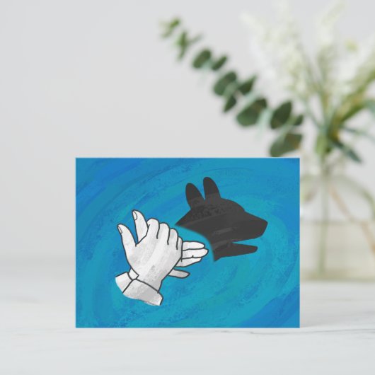 Shadow Dog op Blue Briefkaart (Staand voorkant)