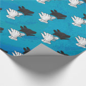 Shadow Dog op Blue Cadeaupapier (Hoek)