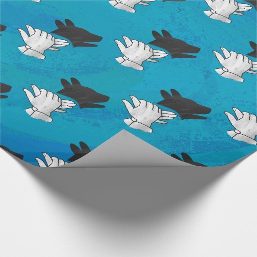 Shadow Dog op Blue Cadeaupapier (Hoek)