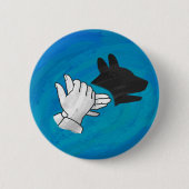 Shadow Dog op Blue Ronde Button 5,7 Cm (Voorkant)