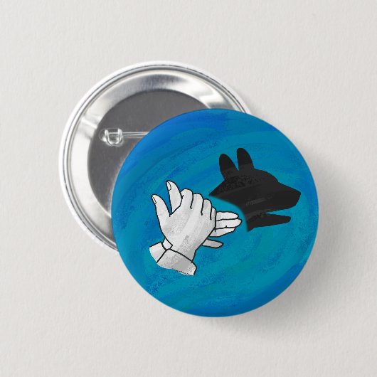 Shadow Dog op Blue Ronde Button 5,7 Cm (Voorkant /achterkant)