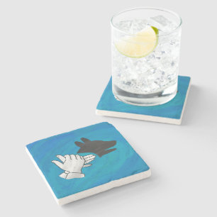 Shadow Dog op Blue Stenen Onderzetter