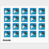 Shadow Dog op Blue Vierkante Sticker (Vel)