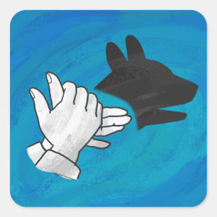 Shadow Dog op Blue Vierkante Sticker