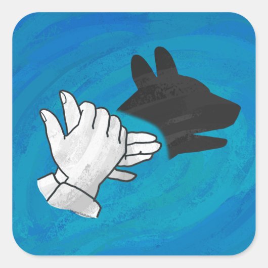Shadow Dog op Blue Vierkante Sticker (Voorkant)