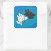 Shadow Dog op Blue Vierkante Sticker (Tas)