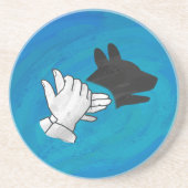 Shadow Dog op Blue Zandsteen Onderzetter (Voorkant)