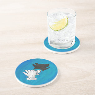 Shadow Dog op Blue Zandsteen Onderzetter