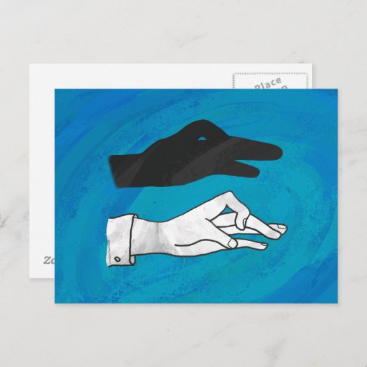 Shadow Duck op Blue Briefkaart (Voorkant / Achterkant)