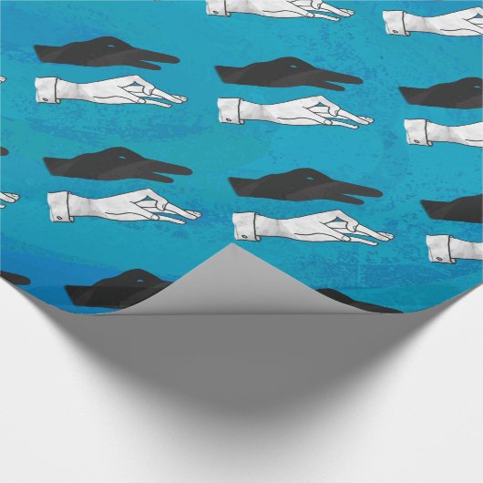 Shadow Duck op Blue Cadeaupapier (Hoek)