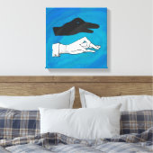 Shadow Duck op Blue Canvas Afdruk (Insitu (Slaapkamer))