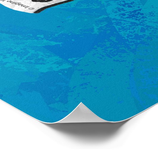 Shadow Duck op Blue Poster (Hoek)