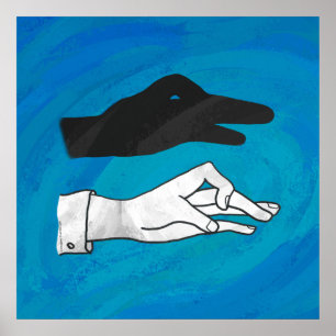 Shadow Duck op Blue Poster