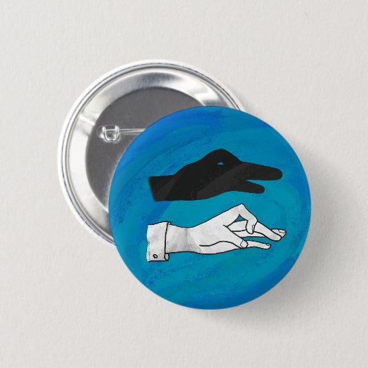 Shadow Duck op Blue Ronde Button 5,7 Cm (Voorkant /achterkant)