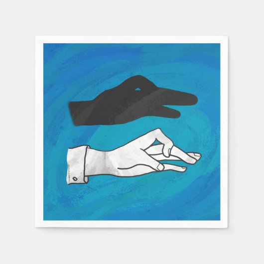 Shadow Duck op Blue Servetten (Voorkant)