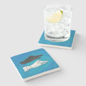 Shadow Duck op Blue Stenen Onderzetter (Zijkant)