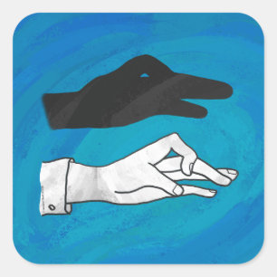 Shadow Duck op Blue Vierkante Sticker