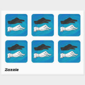 Shadow Duck op Blue Vierkante Sticker (Vel)