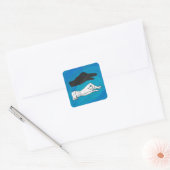 Shadow Duck op Blue Vierkante Sticker (Envelop)