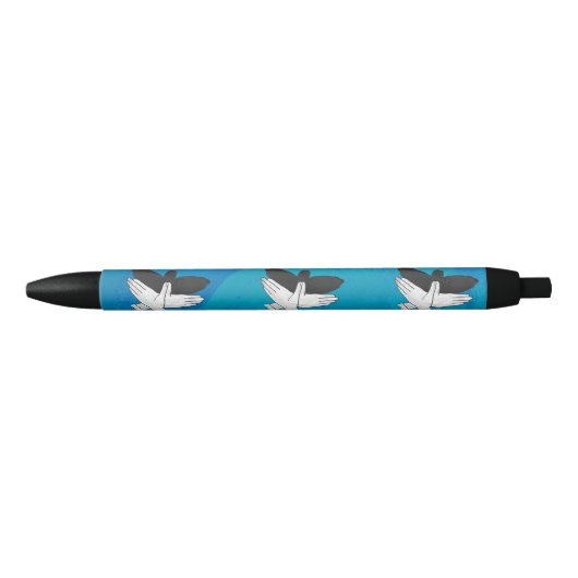 Shadow Eagle op Blue Zwarte Inkt Pen (Voorkant)