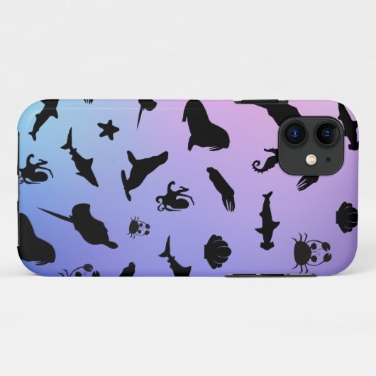 Shadow Fish Shark zee Crab Gradient Galaxy Ocean Case-Mate iPhone Case (Achterkant (horizontaal))