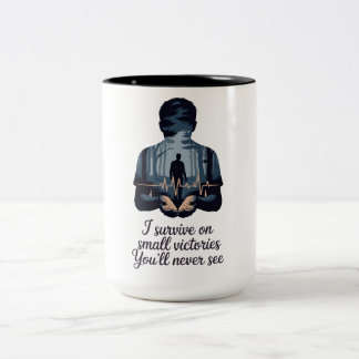 Shadow Forest Minimalist Mental Health Mug Tweekleurige Koffiemok