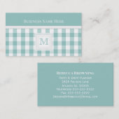 Shadow Green Gingham: Monogram Visitekaartje (Voorkant / Achterkant)