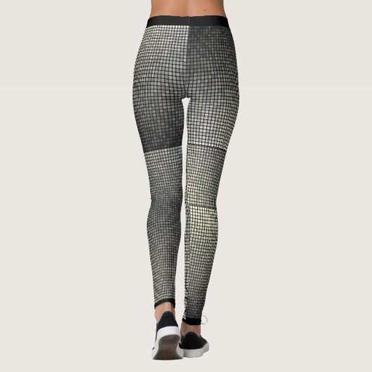 Shadow Grey Ash Net Style Pattern Vrouwen Mode Leggings (Achterkant)