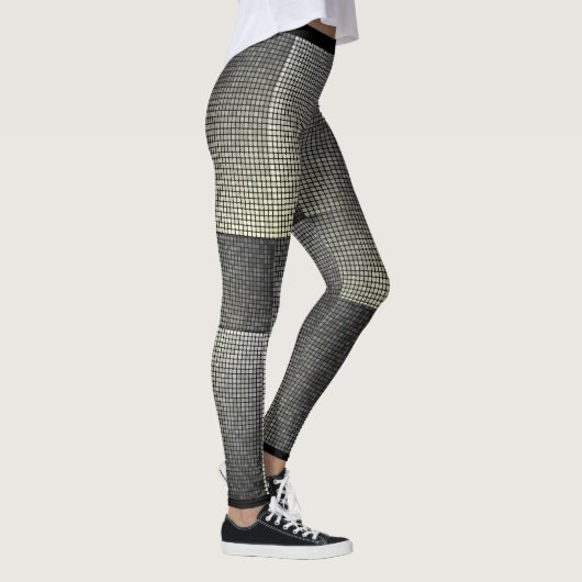 Shadow Grey Ash Net Style Pattern Vrouwen Mode Leggings (Rechts)