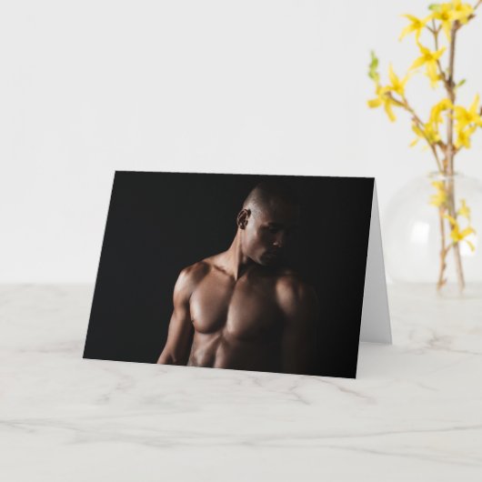Shadow Hunk Hot Guy Greetings Card Kaart (Gele Bloem)