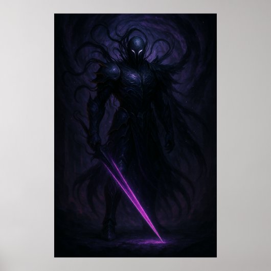 Shadow Knight | Dark Fantasy Warrior Artwork Poster (Voorkant)