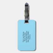 Shadow Monogram Pastel Blue Green Personalized Bagagelabel (Achterkant verticaal)