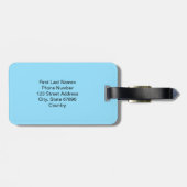 Shadow Monogram Pastel Blue Green Personalized Bagagelabel (Achterkant horizontaal)