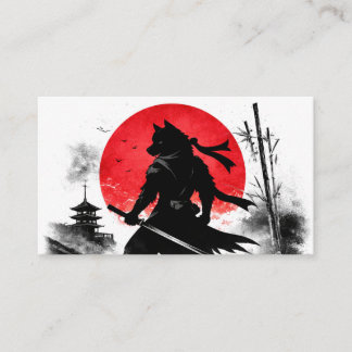 Shadow Ninja Wolf Japanese Business Card Visitekaartje