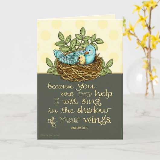 Shadow of His Wings Kaart (Gele Bloem)