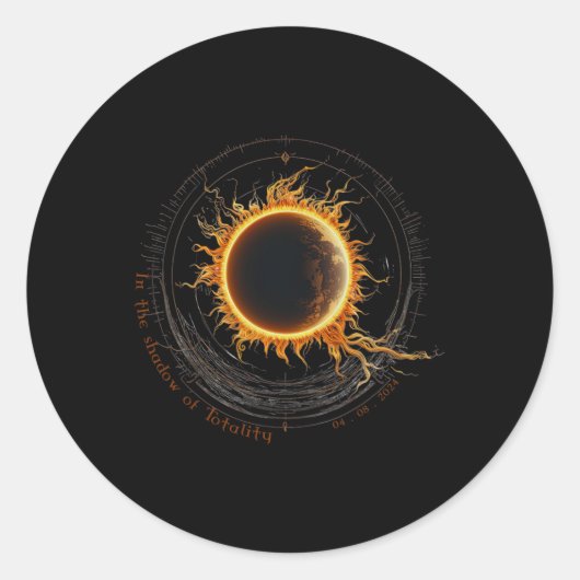 Shadow of Totality Watching 2024 Totaal Solar Ecli Ronde Sticker (Voorkant)