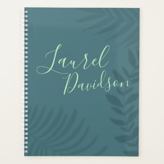 Shadow Palm Blauwgroen Planner (Voorkant)