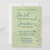 Shadow Palm Sage Wedding Invitation Kaart (Voorkant)