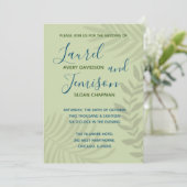 Shadow Palm Sage Wedding Invitation Kaart (Staand voorkant)